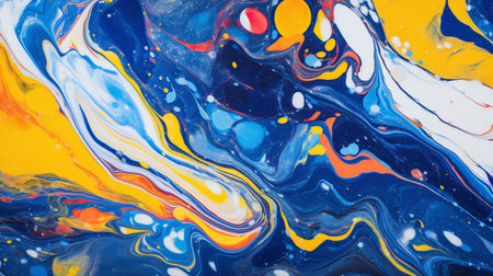 unique marble texture with Lemon, Cobalt, Coral colorsの素材