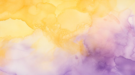 watercolor background in yellow and lilacの素材
