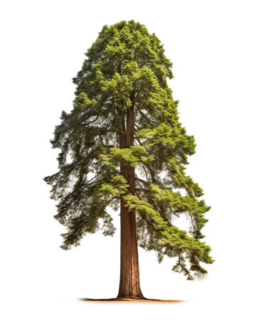 The President Tree Giant Sequoia isolated on white backgroundの素材