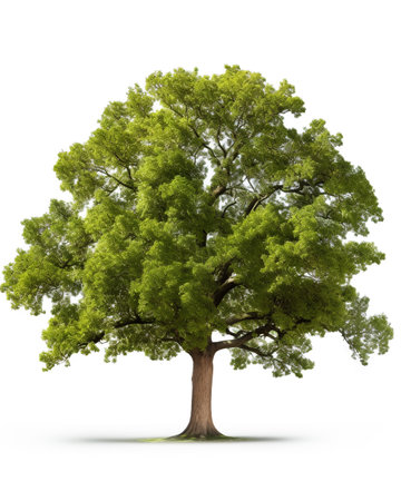 The Major Oak isolated on white backgroundの素材