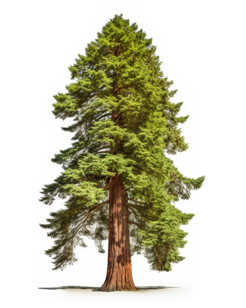 The President Tree Giant Sequoia isolated on white backgroundの素材
