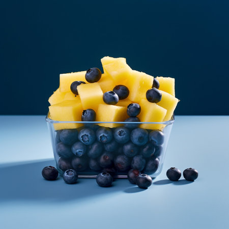 Photo of a sleek fruit container filled with bite-sizeの素材