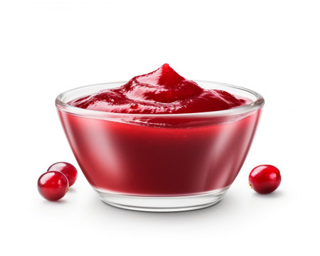 Cranberry Sauce isolated on white backgroundの素材