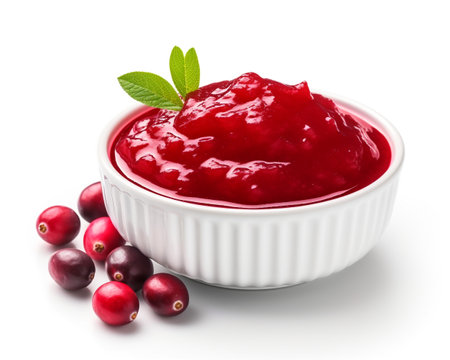 Cranberry Sauce isolated on white backgroundの素材