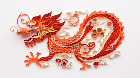 Quilling Paper of Chinese New Year Dragonの素材