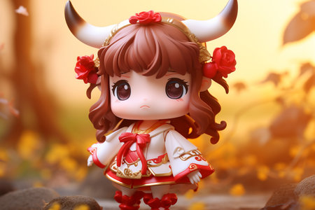 Chinese Cute Cow Dollの素材
