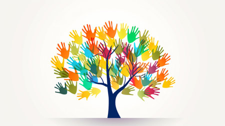 Diversity Colorful Tree Handsの素材