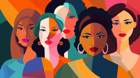 Flat Design Group of International Womanの素材