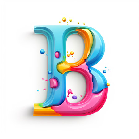 Cute 3D design of letter B on White Backgroundの素材