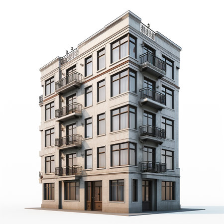 Displaying a 3D miniature of Apartment on White Backgroundの素材