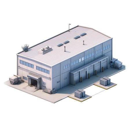 Displaying a 3D miniature of Distribution Center on White Backgroundの素材