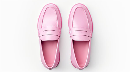 Pair of pink shoes isolated on white background. 3D renderingの素材