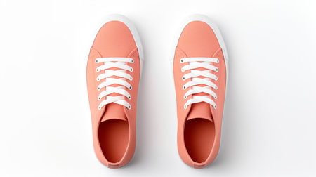 Pair of pink sneakers isolated on white background. 3d renderingの素材