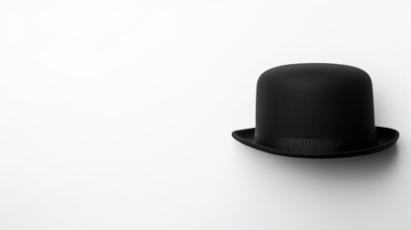 Photo of Black Bowler Hat isolated on white backgroundの素材