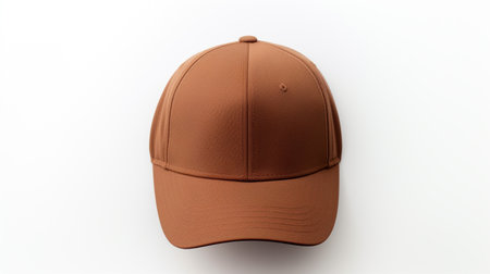 Photo of Brown Baseball Cap isolated on white backgroundの素材