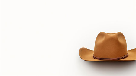 Photo of Brown Cowboy Hat isolated on white backgroundの素材
