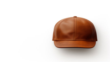 Photo of Brown Flat Cap isolated on white backgroundの素材