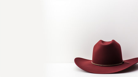Photo of Burgundy Cowboy Hat isolated on white backgroundの素材