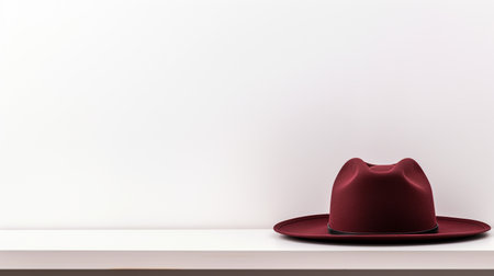 Photo of Burgundy Cowboy Hat isolated on white backgroundの素材