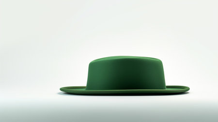 Photo of Green Boater Hat isolated on white backgroundの素材