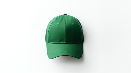 Photo of Green Baseball Cap isolated on white backgroundの素材