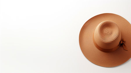 Photo of Brown Sun hat isolated on white backgroundの素材
