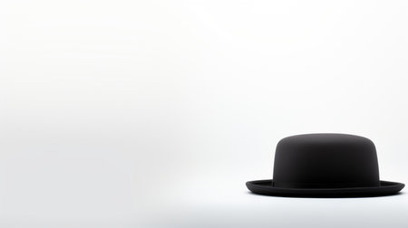Photo of Charcoal Bowler Hat isolated on white backgroundの素材