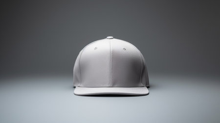 Photo of Gray Snapback isolated on white backgroundの素材