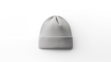 Photo of Gray Beanie cap isolated on white backgroundの素材
