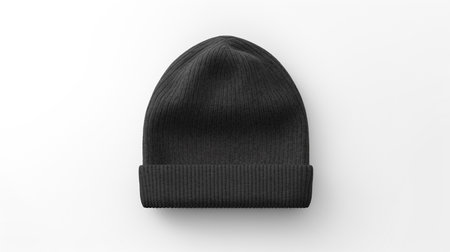 Photo of Charcoal Beanie Hat isolated on white backgroundの素材