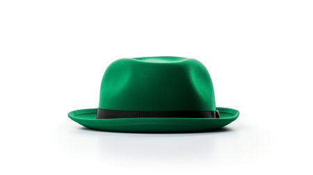 Photo of Green Bowler Hat isolated on white backgroundの素材