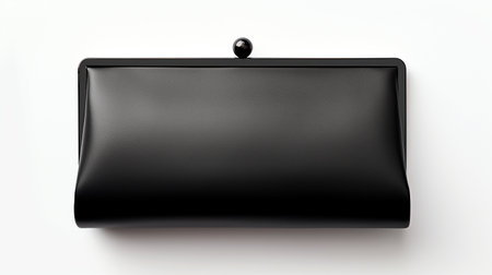 Black Frame Clutch Bag isolated on white background with copy space for advertisementの素材