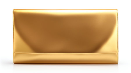Gold Clutch Bag isolated on white background with copy space for advertisementの素材