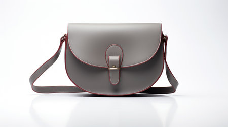 Gray Saddle Bag isolated on white background with copy space for advertisementの素材