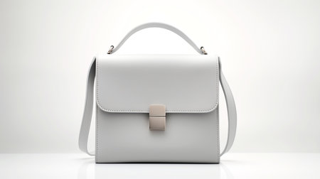 Gray Crossbody Bag isolated on white background with copy space for advertisementの素材