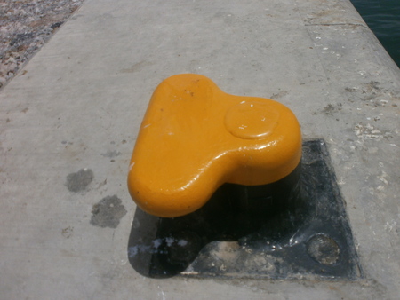 Bollard on the dockの写真素材