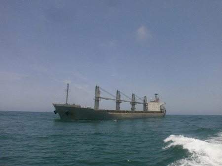 Ship sailing at seaの写真素材