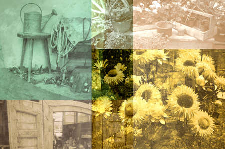 gardening background muted colors