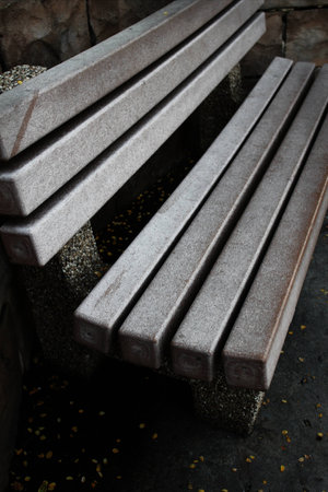 park bench in monotoneの写真素材