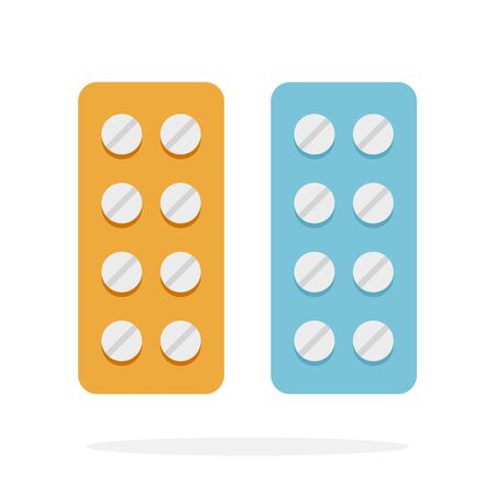 Round tablets vector flat material design isolated object on white background.のイラスト素材