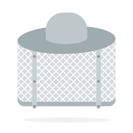 Beekeeper hat vector flat material design object. Isolated illustration on white background.のイラスト素材