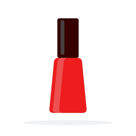 Red nail polish vector flat material design isolated object on white background.のイラスト素材