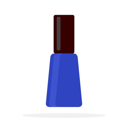 Blue nail polish vector flat material design isolated object on white background.のイラスト素材