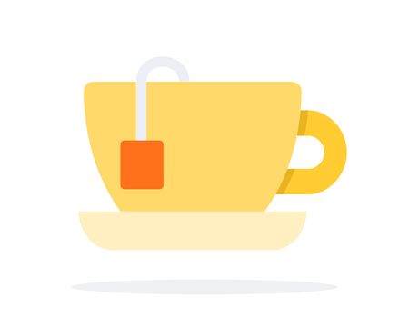 Cup of tea vector flat material design object. Isolated illustration on white background.のイラスト素材