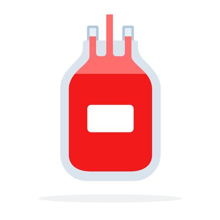 Blood transfusion vector flat material design object. Isolated illustration on white background.のイラスト素材