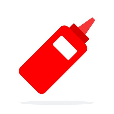 Plastic dispenser with ketchup vector flat isolatedのイラスト素材