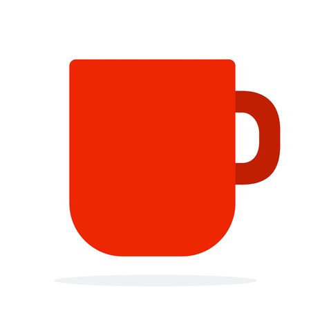 Big mug for tea and coffee vector flat material design isolated on whiteのイラスト素材