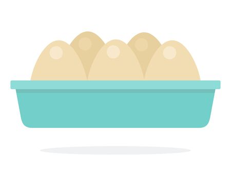 Eggs in the container vector flat material design isolated on whiteのイラスト素材
