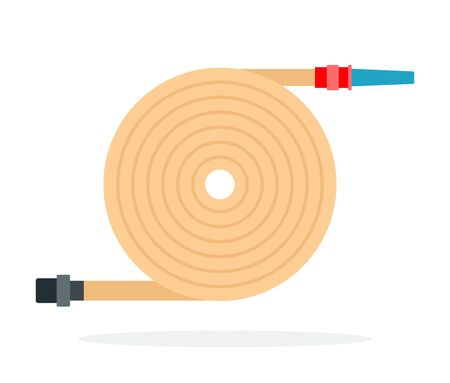 Water hose to extinguish the fire vector flat material design isolated on whiteのイラスト素材