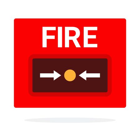 Fire button vector flat material design isolated on whiteのイラスト素材